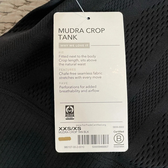 NWT Athleta Mudra Crop Tank in Black Size XXS/XS - Picture 12 of 12